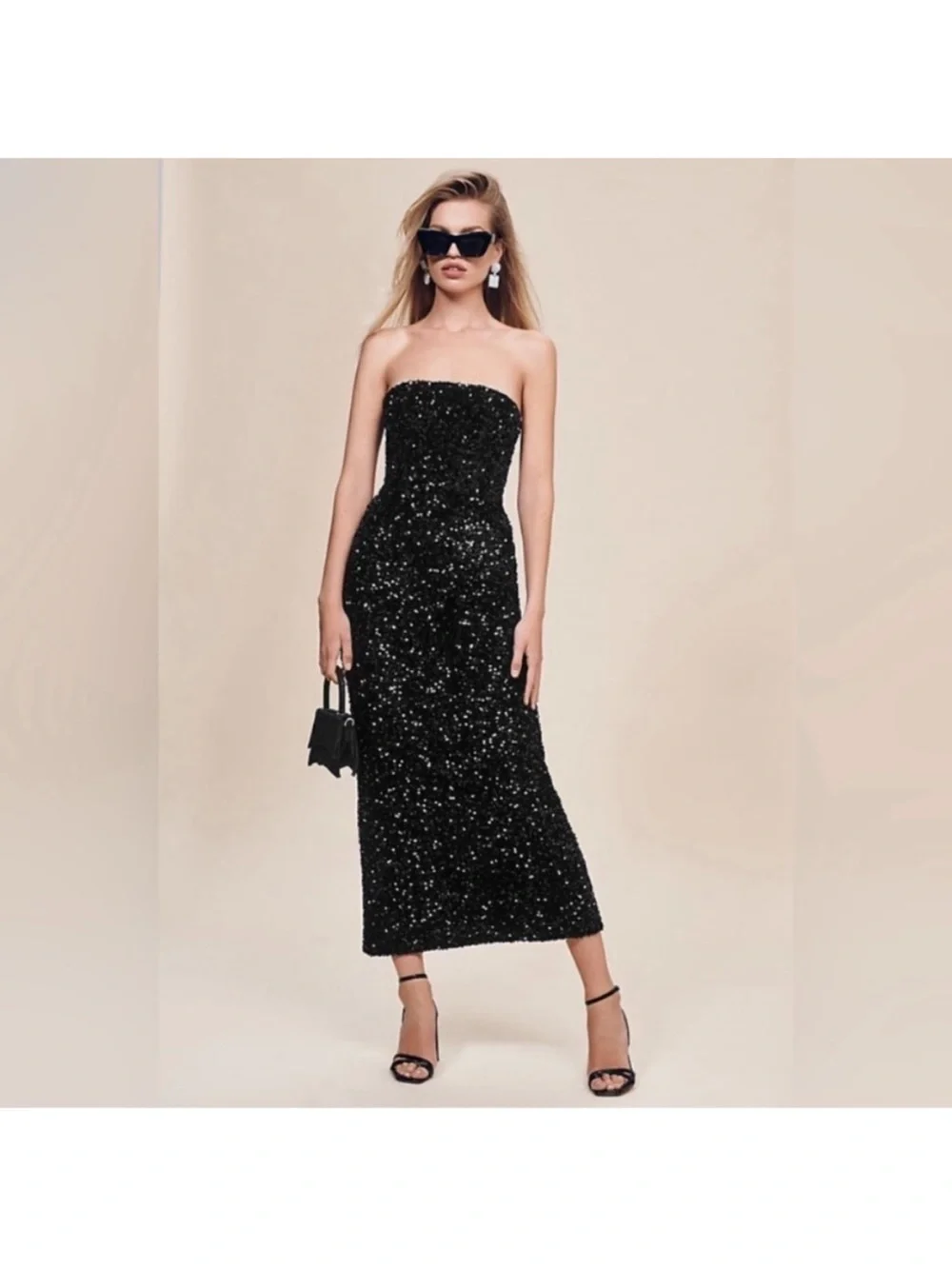 HELSI Leslie Sequin Maxi Dress Black
